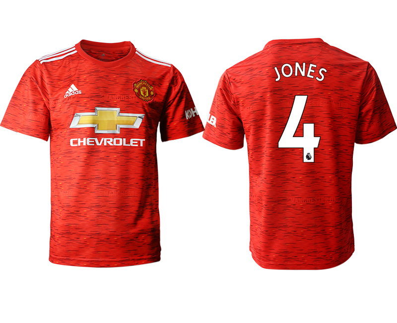 Men 2020-2021 club Manchester United home aaa version #4 red Soccer Jerseys